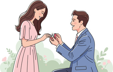 man proposing to woman with diamond ring