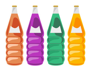 昭和の懐かしい駄菓子屋の瓶入りジュースのイラスト / Retro Japanese Candy Store Bottle Juice Illustration