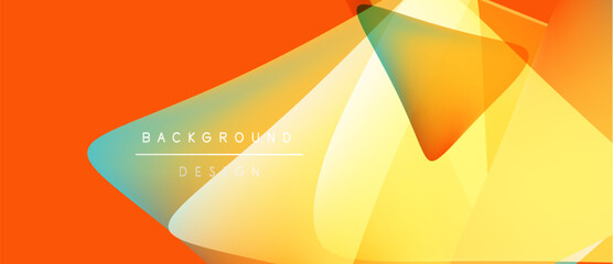 Obraz premium Abstract vibrant background. Overlapping shapes create dynamic visual effect. Warm colors dominate composition, offering modern aesthetic.