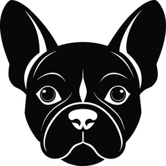 Stylised Black French Bulldog Head