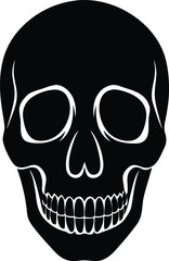 Black and White Skull Icon