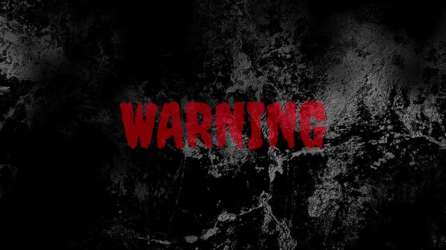 Warning Red Alert Typography with Bloody Grunge Texture for Horror Intro