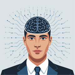 man thinking about his head