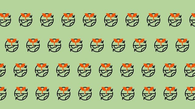 Cute Sushi Rolls Pattern on Light Green Background.