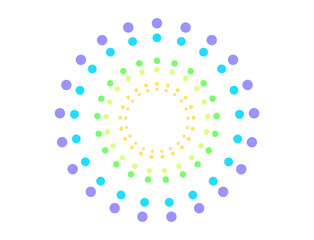 カラフルな打ち上げ花火　ドット