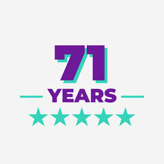Seventy One Years Anniversary Badge Design