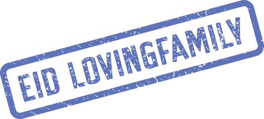 Authentic Blue Distressed Stamp Featuring Eid Loving Family for Holiday Wishes