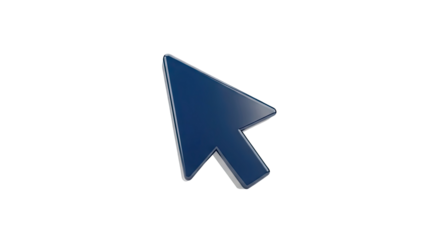 3D Blue 3D Cursor Pointer Icon transparent background
