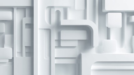 Abstract futuristic technology background with minimal architectural design, white industrial wallpaper featuring geometric lines, digital patterns, and modern tech-inspired aesthetic