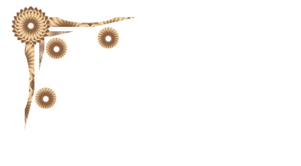 luxury golden corner border frame with elegant ornamental lines, vintage geometric detailing and premium decorative gold accents ideal for wedding invitations, greeting cards on transparent background