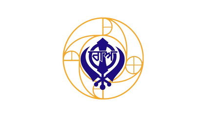 Khanda symbol of Sikh faith emblem.