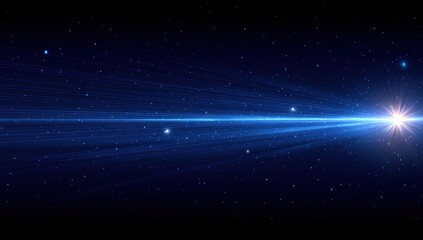 Obraz premium Abstract glowing light streak on dark blue background for design