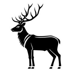 Majestic stag with large antlers standing profile deer animal