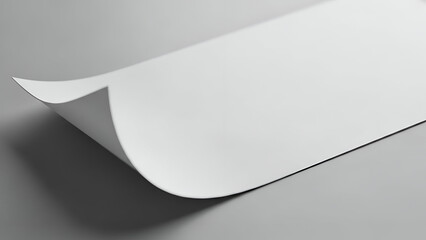 Curved White Paper Curl on Gray Surface