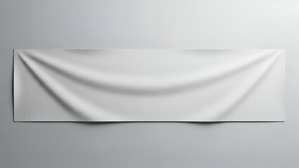 Wrapped Large White Banner Draped Over Corridor Wall