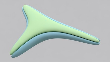 3D Rendered Green Curved Object Design.