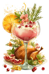 Rectangular frame made of fresh green leaves and lush foliage on transparent background

