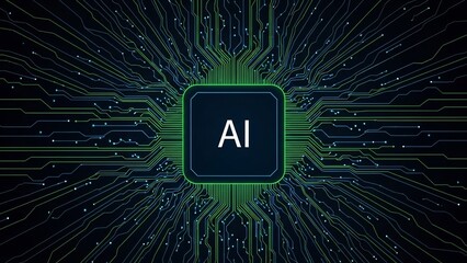 Artificial Intelligence Chip with Circuit Board.
