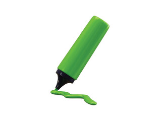 Green Text Marker pen icon 3d render concept of pastel marker pen for texture underline effect isolated pen icon vector illustration