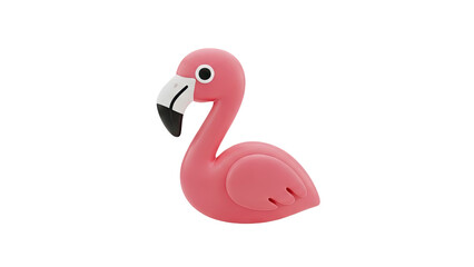 3D Pink Flamingo Icon transparent background