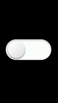 ON OFF switch button animation on transparent background. Vertical. Full HD. 4K
