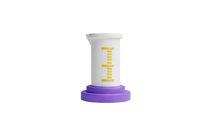 3D Beaker with Measurement Markings Icon transparent background