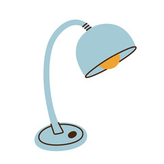 Flat cartoon vector illustration of cozy table lamp, warm soft light, simple minimal style, calm home atmosphere, cute interior object for reading corners, workspace decor and lifestyle design project