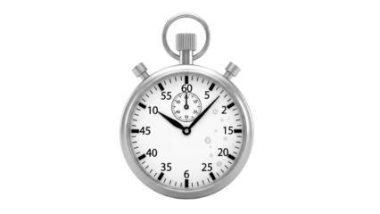 3D Classic Stopwatch on transparent background