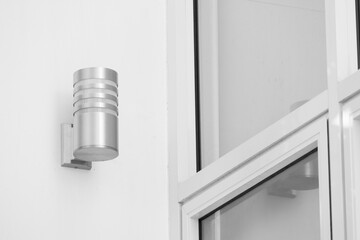 elegant silver metal outdoor lighting lamp downlight wall mount modern design for office building