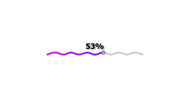 Loading bar processing animation from 0% to 91% with 91 percent progress indicator, modern UI design concept. 4K Video.