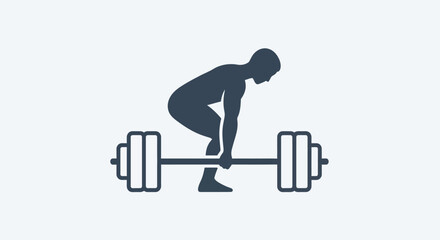 Man Lifting Barbell Weight Training Exercise.