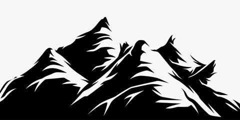Mountain silhouette on white background. Vector illustrationMountain silhouette on white background. Vector illustration