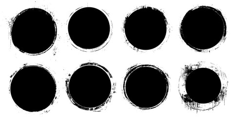 Hand drawn scribble circles, vector logo design elements.