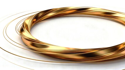 Premium abstract white and gold background with circular gold flow representing continuous artificial intelligence and digital innovation