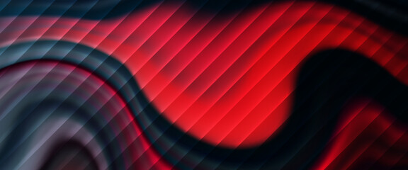 Abstract vector background with smooth flowing gradients, diagonal translucent stripes, and soft blurred curves in blue, gray, and red tones, creating a modern, dynamic, and futuristic look.