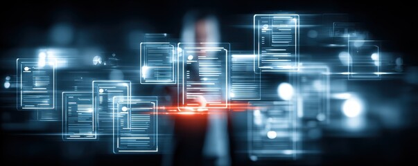 Fototapeta premium Futuristic digital workflow mapping tax accounting finance business and filing functions across online channels