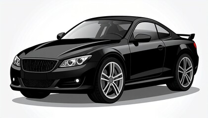 Fototapeta premium black car isolated on white