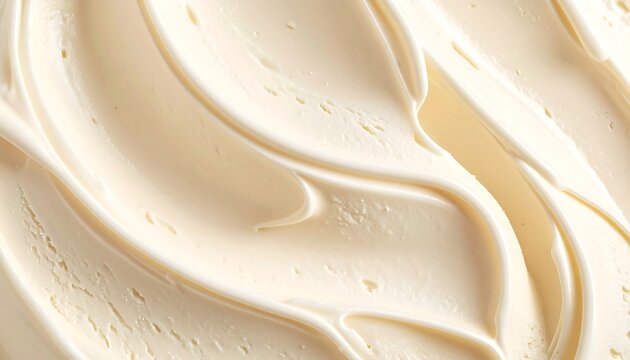 Creamy delight: a mesmerizing closeup of smooth frosting texture, perfect for baking