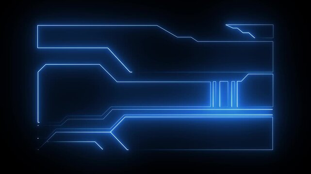 Digital neon HUD futuristic background. Future technology interface data sci-fi display screen. Digital hud graphic for information call box bars, Technology HUD template. Frame HUD element