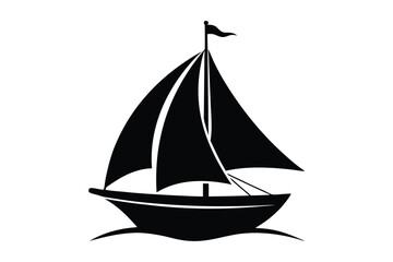 Sailboat silhouette on white background