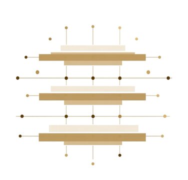 minimal abstract logo showing hierarchical information layers, three parallel planes represented as thin translucent bands, dots distributed unevenly on each plane, sparse inter-layer connections