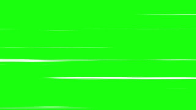 Abstract dynamic anime speed lines comic books lines smooth seamless animation high visualization 4k green screen background