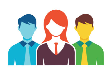 Group of business people silhouette on white background