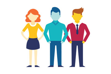 Leadership and business team silhouette isolated on white background