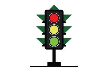 RL3d traffic lights icon isolated on white background