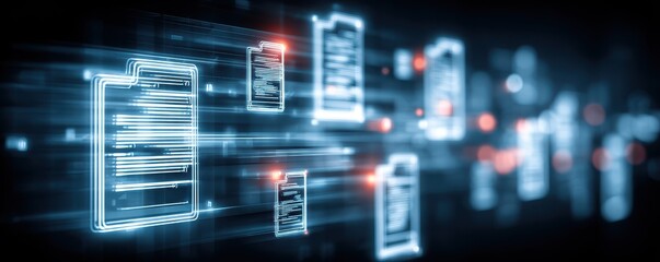 Naklejka premium Online digital display reinforcing tax accounting finance business connections with seamless filing