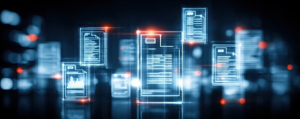 Sharp digital structure where tax accounting finance business metrics connect to organized filing online