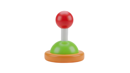 3D Retro Joystick Icon transparent background