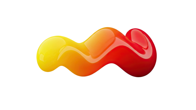 3D Red Yellow Gradient Blob Shape - Powered by Adobe