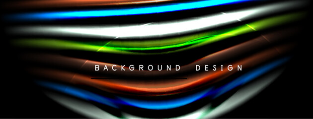 Abstract colorful lines create dynamic background. Bright gradients, smooth curves, modern design elements present. Bold text overlay visible.